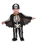 Ciao- Petit Squelette Chauve-souris Bat Skeleton costume déguisement combinaison unisex baby (Taille 1-2 ans) avec bonnet