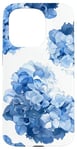 Coque pour iPhone 15 Pro Aquarelle Floral Bleu Hortensias Pretty Blue Floral