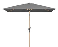 Schneider Parasol Cordoba, structure en acier revêtu par pulvérisation avec aspect bois, toile 100% polyester, 4,12 kg, anthracite, 230 x 150 cm, Anthracite