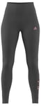 adidas Women's ESSENTIALS HIGH-WAISTED LOGO LEGGINGS, DKGREYHTR/SEPISP, XL Tall