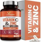 Vitamin C 1300mg and Zinc 40mg High Strength - VIT C and Zinc for Maintenance o