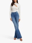 Good American Pull On Flared Jeans, Indigo