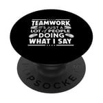 Citation amusante de leadership travail d'équipe cadeau pour patron manager bureau PopSockets PopGrip Interchangeable