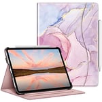 FINTIE Coque pour iPad Pro 11 Pouces 2022/2021 (4ème / 3ème Génération), Housse Angles Multiples Protection Aussi pour iPad Pro 11 pocues 2020/2018 (2e / 1e Gén), Marbre Or Rose