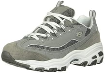 Skechers Femme D'Lites-Biggest Fan Baskets, Grey/White, 36.5 EU