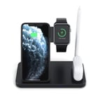 Yiize 4 in 1 Wireless Charger,Charging Station Compatible for Apple Watch Airpods Pro iPhone 11/Pro Max/XS/XR/X/8,Wireless Charging Stand for Galaxy S10/S9 (black)