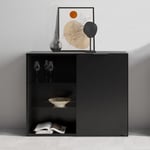 Prolenta Premium - Maison du'Monde - Commode avec 1 porte et étagère ouverte Noir