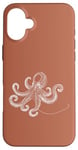 Coque pour iPhone 16 Plus Pacific Ocean Marine Life Poulpe à anneaux bleus Taille S