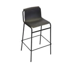 OX Denmarq - September Bar Stool, Black Steel Frame, Leather: Black, Black Sewing - Barstolar - Dennis Marquart - Svart - Läder/Metall