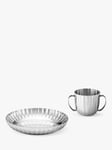 Georg Jensen Bernadotte Stainless Steel Children's Plate & Cup Set, Silver