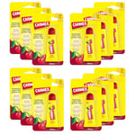 Carmex Cherry Tube Baume à lèvres hydratant et apaisant pour lèvres gercées avec protection solaire, vaseline, vitamine E et cire d'abeille - 12 x 10 g