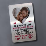 Personalised Valentines Day Gift For Him Her Beautiful Photo Metal Card Keepsake