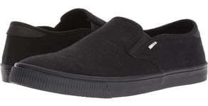 Toms Baja Black Black Mens Canvas Slip Ons Trainers Shoes