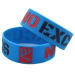 HSJ 2Pcs No Excuse Inspirational Bracelet without Any Excuses. Soft Silicone Bracelet. 1 Inch Bracelet. Perfectly Inspire Fitness, Basketball, Exercise To Find, Exercise And Tasks,Blue