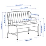 IKEA LÄCKÖ 2-sits soffa, utomhus Bredd: 115 cm