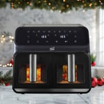 Neo Black Dual Twin Zone Double Drawer Glass Window Electric Air Fryer 8.5L Oven