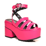 LAMODA Women's Step It Up Chunky Platform Sandals, Fuchsia UK 4