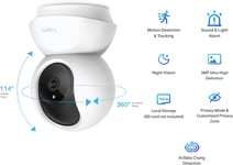 Tapo Wifi Camera, 2K 3MP Pet Camera Indoor Camera for Security, Wireless 360° &