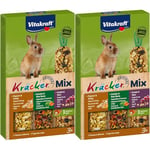 Vitakraft Kräcker - Friandise pour Lapin Nain Assortiment Popcorn et Miel-légumes et Betterave-Raisin et Noix 1x3 (Lot de 2)