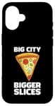 Coque pour iPhone 16 Design amusant Love Pizza Big City Style