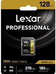 Lexar Professional 1800x Gold Series 128GB UHS-II V60 C10 U3 SDXC SD Memory Card