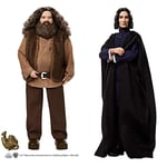 Harry Potter Rubeus Hagrid Collectible Doll, approx. 12-inch Wearing Belted Shirt and Vest. & ​ Collectible Severus Snape Doll (~12-inch) Wearing Black Coat Jacket and Wizard Robes