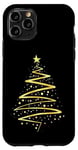 Coque pour iPhone 11 Pro Cadeau de Noël arbre doré pour homme et femme