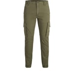 Pantalon cargo Jack and Jones Paul en coton stretch vert kaki