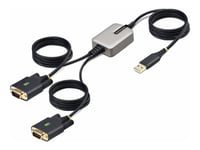 Startech.Com 13Ft (4M) 2-Port Usb To Serial Adapter Cable, Interchangeable Db9 Screws/Nuts, Com Retention, Usb-A To Db9 Rs232, Ftdi, Level-4 Esd Protection, Windows/Macos/Chromeos/Linux - Rugged Tpe Construction (2P6ffc-Usb-Serial) - Usb / Seriell K