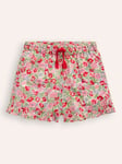 Mini Boden Kids' Bubblegum Floral Frill Hem Shorts, Pink/Multi