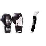 Metal Boxe MB200 Gants de Boxe Noir 14 oz & MB153 Protège-Tibias/Pieds Noir Taille L