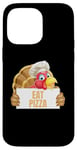 Coque pour iPhone 14 Pro Max Un cuisinier drôle de Thanksgiving à la dinde mange une pizza