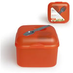 Excelsa Take Away Boîte Polypropylène Boîte Repas pour Salade 14x14x11 cm Orange, Gris