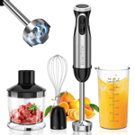 Bonsenkitchen Stainless Steel Hand Blender, 4-In-1 Stick Blender 1000W, 20 Speed