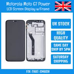 Motorola Moto G7 Power XT1955 LCD Screen Display Digitizer w/ Frame Replacement