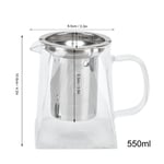 Glass Teapot Transparent Beautiful High Borosilicate Glass Tea Kettle With Mesh