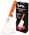 IPEA Couperet de Cuisine - Couteau de Chef Professionnel - 29 cm - Lame en Acier Tranchante pour Couper la Viande et les Aliments - Manche Ergonomique en Bois - Couteau de Chef et de Boucher