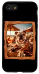 Coque pour iPhone SE (2020) / 7 / 8 Bulldog à la table de plage avec boisson