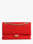 Pre-loved CHANEL 2008 Diamond-Quilted Large Canvas Shoulder Bag, Red