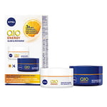 NIVEA Q10 Energy Duo Pack contient 1 x Q10 Energy Recharging Night, 1 x Q10 Energy Healthy Glow Day Crème hydratante pour le visage