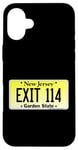 Coque pour iPhone 16 Plus Sortie 114 de plaque d'immatriculation New Jersey NJ GSP Parkway