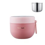 600ML Lunchbox i rostfritt stål Thermal burk pink