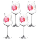 LEONARDO Presente 044480 Lot de 4 verres à apéritif – Aperol Spritz en cristal – Avec imprimé floral – Contenu 560 ml – Passe au lave-vaisselle – Lot de 4 verres à cocktail