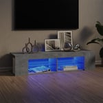 Design In - Meuble TV,Meuble de Rangement,Banc tv avec lumières led gris béton 135x39x30 cm CFW982369