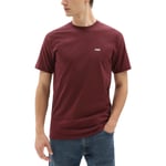 Vans Mens Men’s Left Chest Logo T-Shirt in Port Royale/White - Burgundy Cotton - Size Small