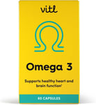 Vitl Omega 3 Fish Oil Supplement - 60 Softgel Capsules - Support Heart and Brai