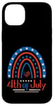 Coque pour iPhone 14 Plus 4 juillet 4 juillet arc-en-ciel blanc bleu rouge patriotique