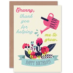 Birthday Happy Gran Granny Thank You Garden Blank Greeting Card With Envelope