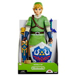 Legend Of Zelda Nintendo The Link Action Figure 20" / 50 cm. Includes 7 Points of Articulation Iconic Shield, Sword, and Sheath