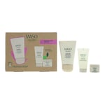 Shiseido Waso Invisible Pore Care Gift Set Moisturiser, Cleanser, Scrub Mask